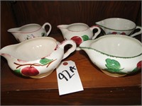 9 Blue Ridge Southern Pottery creamers various
