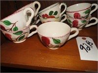 9 matching cups Blue Ridge Southern pottery