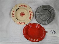 3 vintage ashtrays