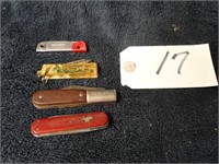 4 Various Old Pocket knives