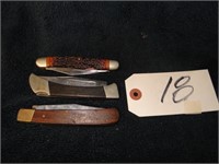 3 Various old pocket knives