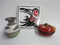 Native Collectables and Raku Vase