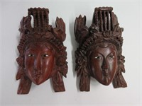 Pair of Heavily Carved Masks