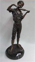 Young Violin Player Lost Wax Bronze