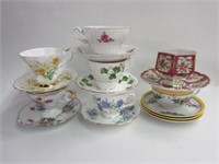 Group of Bone China Tea Cups