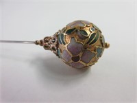 Rare Victorian CloisonnŽ Ladies Hat Pin