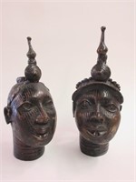 Pair of Heavy Bronze Heads