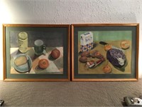 Pair of Watercolours, Still-life Kitchen by te