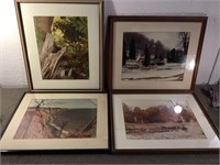 Collection of four framed local scenes by local