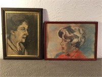 Two framed pastel paintings of Ladies, both by