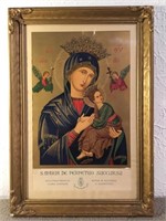 Black Madonna and Jesus framed poster print.
