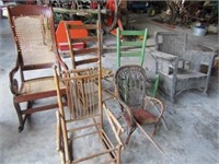 6 old rocking chairs