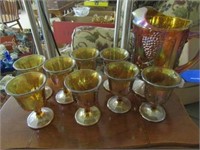 Amber carnival glassware