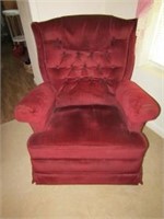 Burgundy  rocker/recliner like new