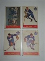 1957 4 Parkhurst Toronto Maple Leafs Hockey Cards
