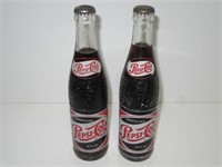 2 Sparkling Pepsi Cola Soda Pop Bottles Full