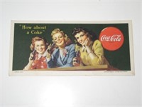 1944 Coca Cola Blotter How About A Coke