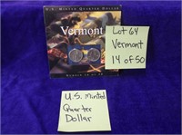 U.S. MINTED QUARTER DOLLAR # 14 OF 50 VERMONT