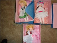 3 Madame Alexander Dolls in Boxes