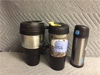 3 Travel Mugs
