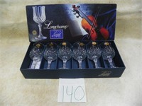 BOXED SET FRENCH CRYSTAL CORDIAL GLASSES