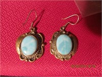 Mexico Silver Pr. Earrings 12.5 gr. w/stones