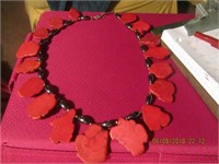 Beautiful Red Holite 23 in. Necklace