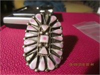 Spiny Oyster Sterling  Lg. Oval Ring 20.3 gr. w/