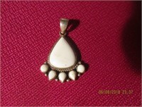 Sterling Pendant w/6 White Stones-7.3 gr. w/stones