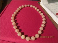 Pink Glass Beaded Necklace w/Magnet Clasp