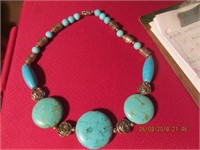 Costume Beaded Necklace-Blue