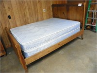 RUSTIC SLEIGHT BED W/FREE MATTRESS&BOX SPRING