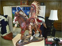 INDIAN STATUE ON HORSE