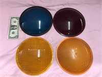 (3) glass and one plastic stop light lenses 9”