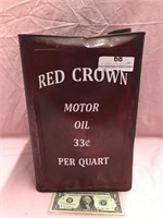 Vintage gas/oil can made to replicate Red Crown