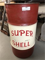 Vintage oil drum made to replicate Super Shell