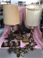 Lot of home decor lamps barometer and more