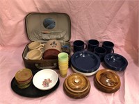 Lot of vintage Texas Ware dishes travel coffee