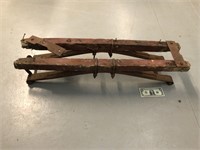 Antique buggy seat frame from standard oil tanker
