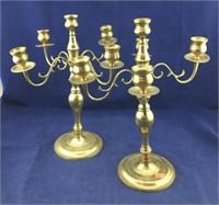 Pair of Brass Candleabra