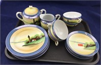 Hand Painted Japanese Lustreware Luncheon Set