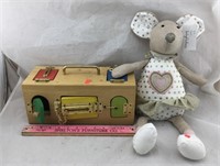 Toy Lock Box & Stuffed Mouse Doll