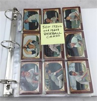 Binder of 50+ Baseball Cards - Circa 1950s & 1960s