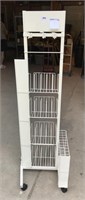 Metal display rack with fixed compartments