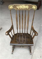 Wood rocker with stencil back