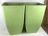 Two Large Plastic Planters with Irrigation Holes