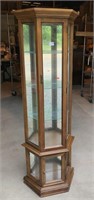 Lighted mirrored curio cabinet