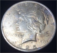 1925 SILVER PEACE DOLLAR VG DETAIL