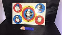 Vintage tin Popeye dartboard 12 x 8”, vintage