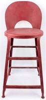 Furniture Industrial Red Metal Chair